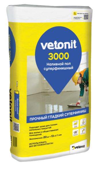 Ровнитель для пола ВЕТОНИТ  3000, 20кг. 54шт в паллете 