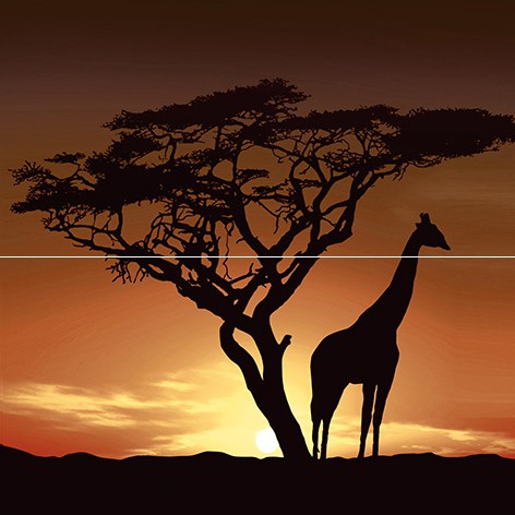Africa панно P2-1D210  (из 2 плиток) 40*40